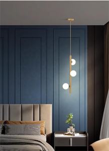 Boule de verre nordique lampes suspendues chambre chaude lampe de chevet Art Restaurant salon Bar Double tête suspension lampe décor luminaire - Product Image 5