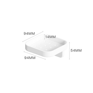 Étagère murale Leyix en plastique blanc, 1 niveau, pour salle de bain et cuisine, montage sans perçage - Product Image 4