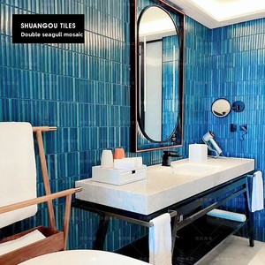 Azulejo de Cerámica en Forma de Luna Creciente, Mosaico con Efecto Kiln Change, Tira Larga, para Decoración de Paredes en Baños, Cocinas, Cafeterías, Hoteles y Vestíbulos - Product Image 2