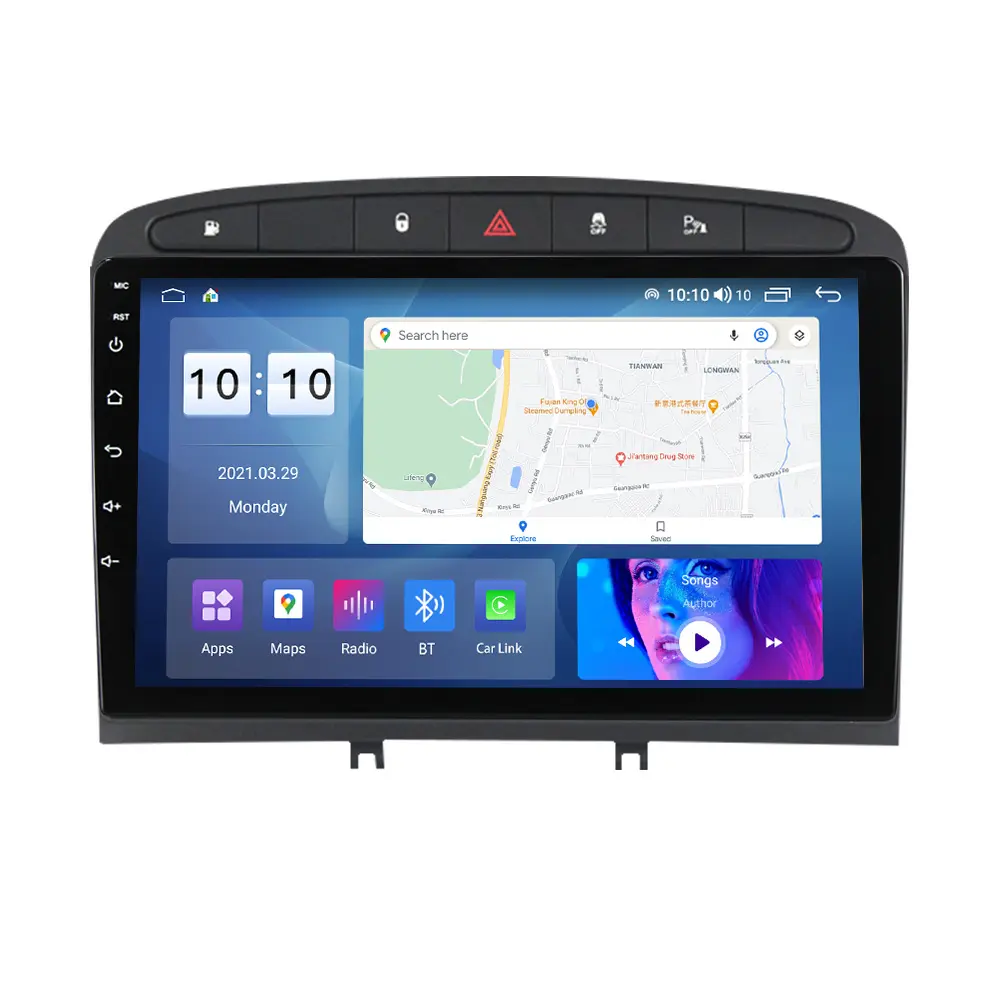 Rusya depo hızlı teslimat Peugeot 408 için Android araba oyuncu araba multimedya Stereo sesli GPS Navi otomobil radyosu 9 inç