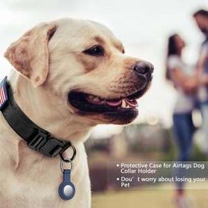 Adjustable Training Nylon <b>Dog</b> Collar with Control Handle and Heavy Metal Buckle, Patches and Airtags Case - Product Image 2