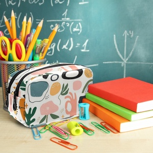 Wholesale Custom Print Pencil Bag Portable Cosmetic Pouch Bag Custom Quilted <b>Makeup</b> Bag for Travel - Product Image 5