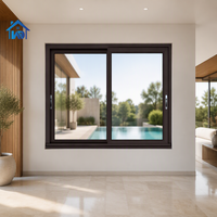 Fenêtre coulissante pour balcon et terrasse, fenêtres en verre double vitrage horizontales en aluminium pour villa moderne
