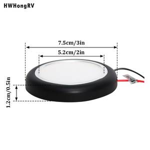 Plafonnier LED 10-30V 3 pouces camping-car <span class=keywords><strong>remorque</strong></span> intérieur 3W LED lumière 3200K montage au plafond pour yacht avec anneau noir - Product Image 3