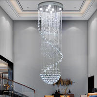 Grand Lustre Nordique Moderne pour Hôtel à Plafond Haut, Suspension de Hall, Grand Lustre d'Escalier en Cristal LED de Luxe