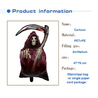 En gros En Aluminium Film Mylar de Bande Dessinée Ballons Globos D'hélium Feuille Gonflable Halloween Mort Étoiles Ballon
