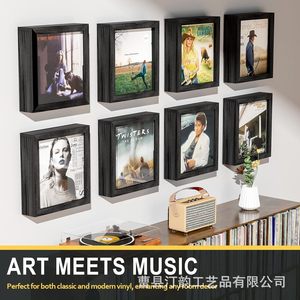 New cross-border product: Wooden <b>wall</b>-mounted <b>vinyl</b> record storage box, record rack, creative mail, newspaper, and photo frame. - Product Image 4