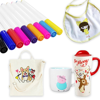 KHY Stylos marqueurs permanents pour vêtements Marqueur magique sur toile Stylos d'impression par transfert de chaleur Stylo marqueur pour tissu à encre de sublimation