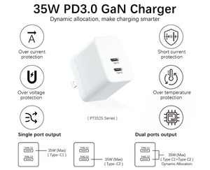 35W Foldable Plug KC PSE Super Mini Fast Charging Wall PD 3.0 Type C GaN <strong>Charger</strong> Power Adapter For Iphone 16 17 <strong>Mobile</strong> <strong>Phone</strong> - Product Image 6