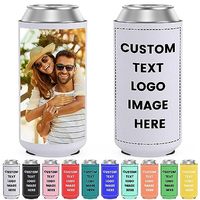 Refroidisseurs de canettes minces en vinyle Kooozies12 oz Couverture de soda pliable en vrac Coolies DIY Manches de sublimation personnalisées pour les mariages