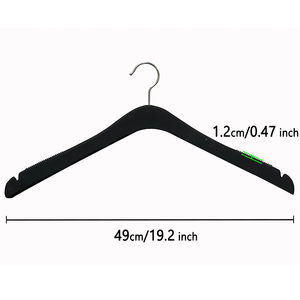 Perchas de madera antideslizantes de calidad negra, percha para vestido de <span class=keywords><strong>boda</strong></span> con ranuras para los hombros, percha de madera de lujo para tienda Boutique - Product Image 2