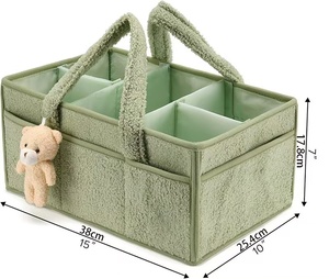 <span class=keywords><strong>Sac</strong></span> à <span class=keywords><strong>langer</strong></span> portable multifonctionnel en tissu peluche et polaire d'agneau pour ours en peluche, organisateur de couches - Product Image 2