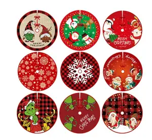 Christmas Tree Skirt with Snowflakes, Traditional Christmas Tree Mat For Xmas Party Decoration