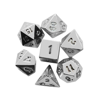 Ensemble de dés de jeu polyédriques miniatures en alliage de zinc, multicolores, à 6 faces, avec logo personnalisé, 14-20 mm, électroplaqués, sans marque