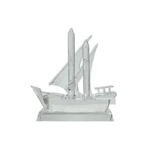 Hitop New Style K9 Crystal Sailboat Award Crystal Ship Trophy For Sailing Competitions Craft Gift