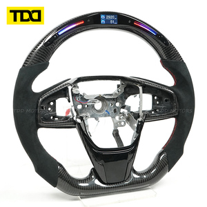 พวงมาลัยคาร์บอนไฟเบอร์ LED แบบกำหนดเองจากโรงงาน TDD สไตล์รถแข่ง เหมาะสำหรับ Honda CRZ ทุกปี ปรับแต่งได้อย่างเต็มที่ - Product Image 3