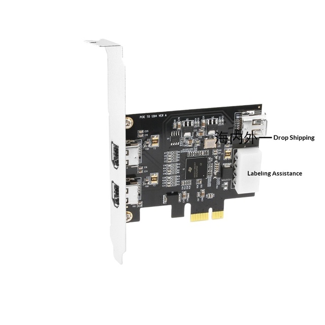 PCIe to 1394A Three-Port FireWire Video Capture Card with 400/800 Transfer Rate and Audio Output