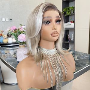 Peruca Sintética Corta Bob Rubia Dorada de 12 Pulgadas con Alineación de Cutículas, Admite Personalización de Logotipo, para Uso Diario de Mujeres - Product Image 4