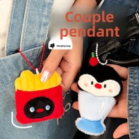 Pendentif Poupée Pingouin de Dessin Animé Mignon, Semi-Fait Main, en Fourrure Douce, Ornement Décoratif pour Sac à Dos et Porte-clés