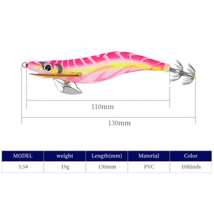 SQUID KING 3.5L lumineux bois crevettes calmar crochet 3.0 2.5 No. <span class=keywords><strong>Torrent</strong></span> eau profonde ABS plastique plomb bandeau anneau perle pêche basse - Product Image 2