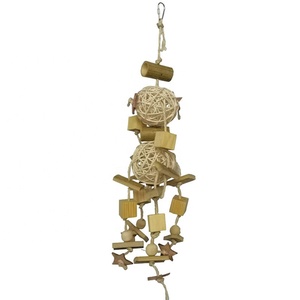 Natural Rattan Ball Bird Cage <strong>Toy</strong> Bamboo Block Wooden Large <strong>Parrot</strong> Macaw African <strong>Grey</strong> Budgie Cock <strong>Parrot</strong> <strong>Toy</strong> - Product Image 2