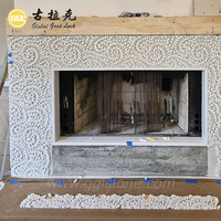 Mosaïque en marbre blanc de Thassos, motif feuille, en carreaux de 12x12 pouces, polie