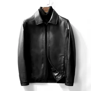 Кожаная куртка из искусственной кожи, мотоциклетное пальто с логотипом на заказ, мужская ткань с лацканами, новая 2024 осень, для молодежи и среднего возраста