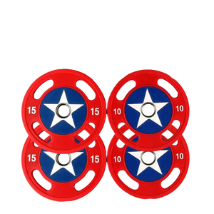 Discos de Pesas de Goma para Gimnasio, Diseño Capitán América, Ecológicos, Inodoros, Resistentes al Desgaste, Uso Comercial - Product Image 3