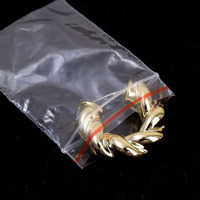 Kantong Plastik PE Cetak Gravure untuk Kemasan Anting Kalung, Kantong Mini Transparan dengan Ritsleting, Penutupan yang Dapat Ditutup Kembali, Tahan Kelembapan, Tahan Air