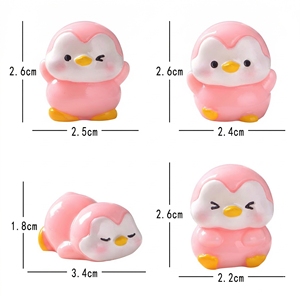 Nouvel Arrivage : Adorables Figurines de Pingouins Roses en Résine pour la Création de Globes de Neige DIY – Ornements de Noël et de Fêtes d'Hiver – Idéal Cadeau - Product Image 2