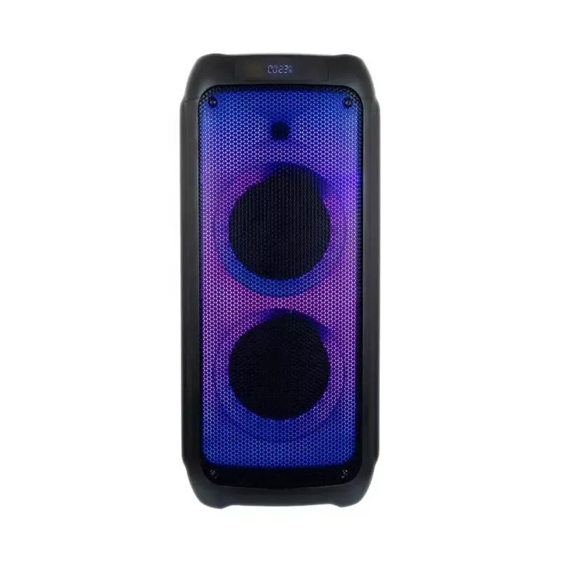 T 2*8 Inch Party Bluetooth Wireless 32W Portable Active Trolley Party Speakers With LED Disco Lights