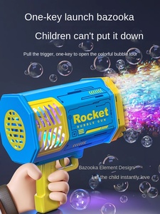 Pistola de Burbujas de Jabón con Forma de Cohete, Funciona con Batería, 42 Agujeros, Venta al Por Mayor, OEM/ODM, Plástico, para Niños - Product Image 4