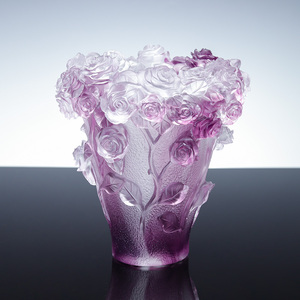 Piccolo ponte fatto a mano design creativi <span class=keywords><strong>per</strong></span> la casa di lusso <span class=keywords><strong>vaso</strong></span> di cristallo in rilievo <span class=keywords><strong>rosa</strong></span> camelia fiore oggetti in vetro <span class=keywords><strong>vaso</strong></span> di Liuli - Product Image 3