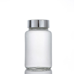 100cc large bouche claire pilule médecine bouteille en verre safran <span class=keywords><strong>crocus</strong></span> emballage pharmaceutique avec bouchon blanc pour comprimés de vitamines - Product Image 4