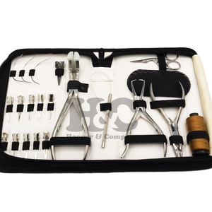 Kit de Pinzas para Extensiones de Cabello de Uso Comercial, Color Personalizado, Agarre Fuerte Profesional, Caja de Micro Anillas, Cuentas, Hilos en Forma de C - Product Image 1