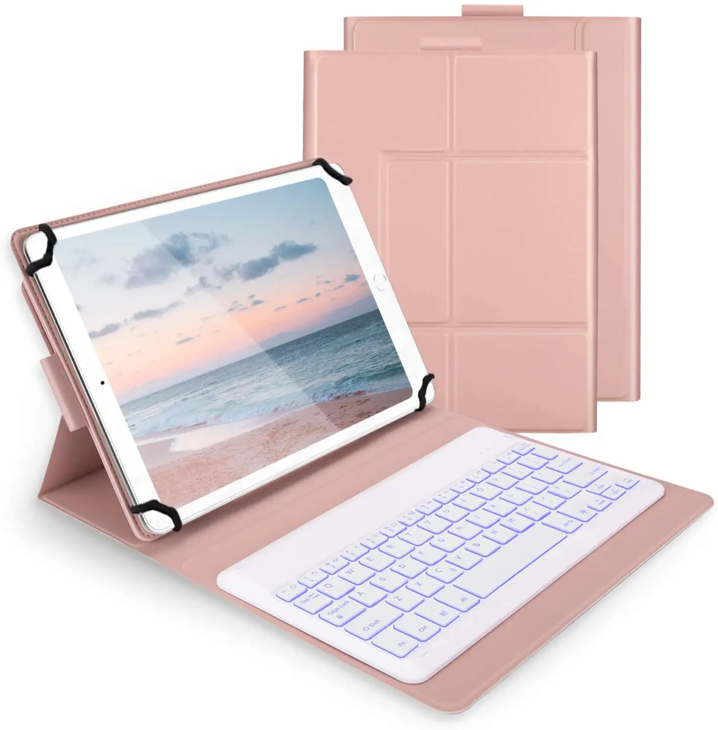 Universal 9-10.1 inch Tablet Keyboard Leather Case Wireless Detachable for iPad Samsung Huawei Kindle Devices