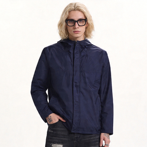 <span class=keywords><strong>Veste</strong></span> coupe-vent personnalisée pour homme, à capuche, printemps-automne, coupe classique, <span class=keywords><strong>bleu</strong></span> marine, <span class=keywords><strong>veste</strong></span> de sport avec logo pour les acheteurs de marques - Product Image 1