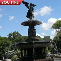 Открытый Сад большой бронзовый фонтан воды с ангельской статуей