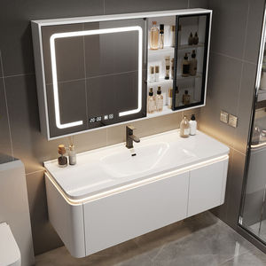 Lavabo de Baño Moderno para Villa con Doble Espejo, Resistente al Agua y al Óxido, con Iluminación LED - Product Image 1