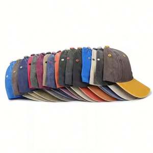 Casquette de baseball rétro bicolore style vintage vieilli en sergé de coton lavé pour la vente en gros – Gorras - Product Image 5