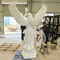 Statue religieuse catholique grandeur nature en marbre de haute qualité pour jardin extérieur, sculpture en pierre, décoration artistique paysagère