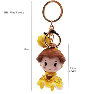 Porte-clés dessin animé Q mignon princesse porte-clés cloche Belle princesse porte-clés <span class=keywords><strong>cendrillon</strong></span> sac pendentif - Product Image 3