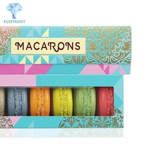Custom 16pcs Small Christmas Macaron Candy Cookie Box Packaging With <b>Window</b> - Product Image 3