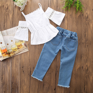 Ensemble pantalon long brodé pour enfant fille, vêtements de boutique pour enfants en gros - Product Image 3