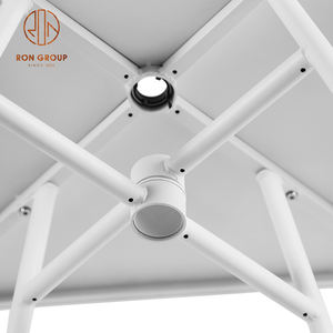 Mesa cuadrada de estilo nórdico Ins para cafetería, muebles de <span class=keywords><strong>terraza</strong></span> y jardín, con agujero de paraguas, color blanco - Product Image 5