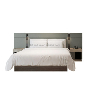 Base de Cama de Madera Maciza Tamaño Queen/King con Cabecera, Mesitas de Noche, Mesa Auxiliar y Armario para Conjuntos de Muebles de Dormitorio de Hotel de 3 Estrellas - Product Image 4