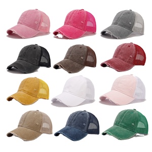 Gorras Trucker de Mezclilla Desgastada con Logotipo Bordado Personalizado, Estilo Vintage, 6 Paneles, Gorras Trucker Lisas para Verano, Promocionales - Product Image 1