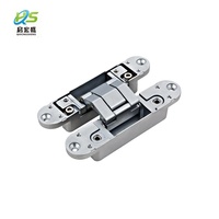 Engsel Tersembunyi Modern dari Paduan Seng 180 Derajat, Soft Close, Heavy Duty, Tak Terlihat untuk Pintu Kayu, Warna Hitam, Beban Maksimal 40kg