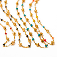 Collier de style ethnique coloré bijoux plaqué or 18 carats sous vide
