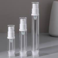 Flacons cosmétiques en plastique PP à pompe pulvérisatrice fine sans air, scellés sous vide, pour lotions et soins de la peau, 5 ml, 10 ml, 15 ml